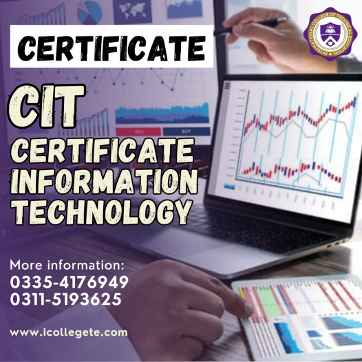 Certificate in Information Technology Course in Rawalpindi, Islamabad Pakistan