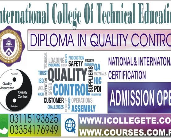 Quality Control Management QA QC Course in Rawalpindi, Islamabad Pakistan