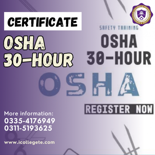 OSHA 30 HRS course in Rawalpindi, Islamabad Pakistan